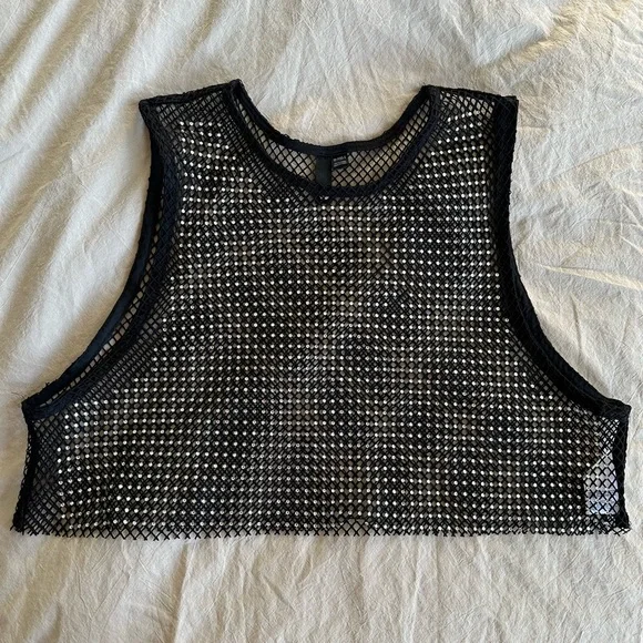 Garage Rhinestone Mesh Top - Picture 3 of 8